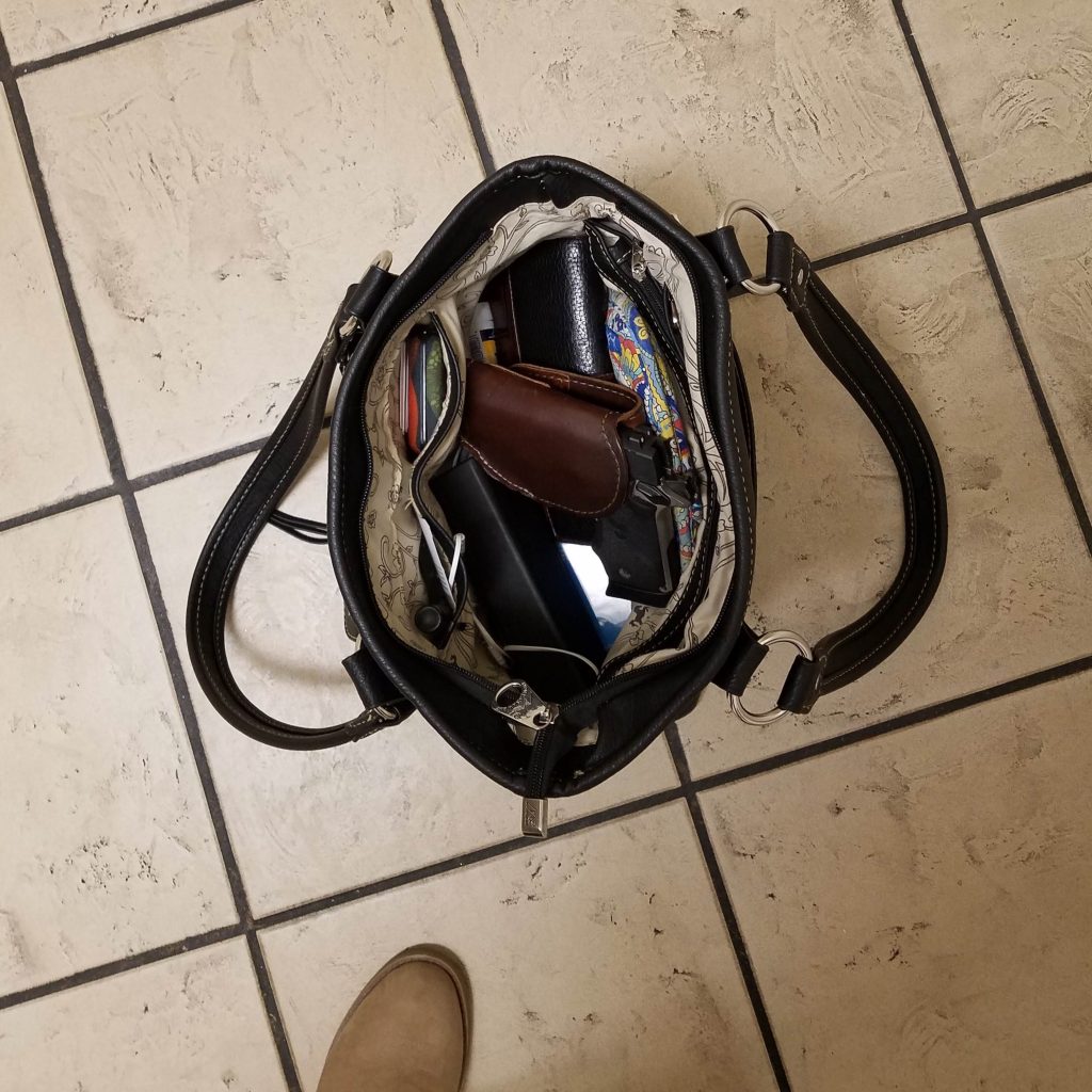 holster, handbag, bathroom