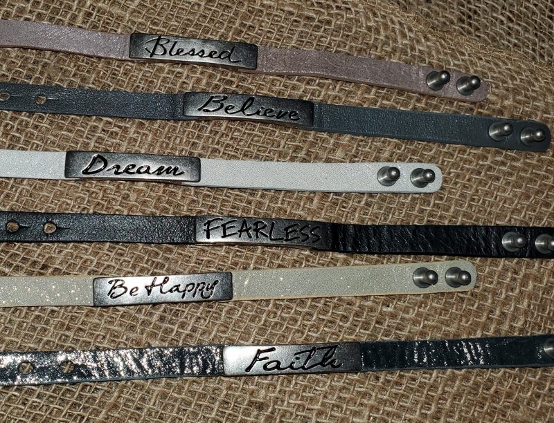 Life inspiration leather bracelets