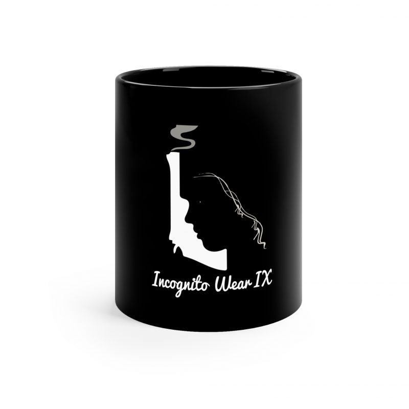 Incognito Gun Girl Black Coffee Mug
